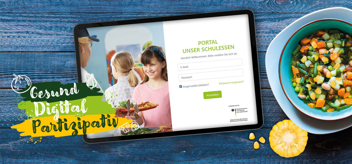 Tablet mit der Kitaessen App